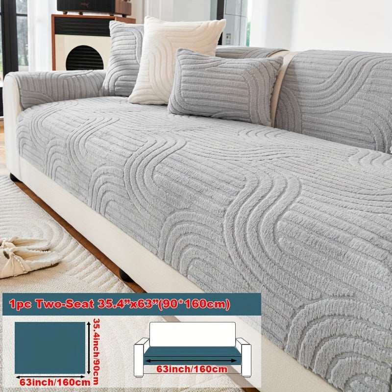 Single Thick Plush Cushion for Sofas, Featuring a Easy And Modern Design, Ideal for Year-Round Use, Providing Warmth During Winter, Made from Comfortable And Pet-Friendly Material, Serves As a Sofa Protector, And Is Suitable for Bedroom, Office