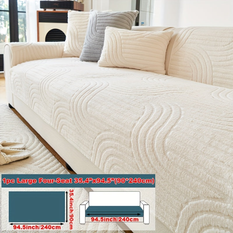 Single Thick Plush Cushion for Sofas, Featuring a Easy And Modern Design, Ideal for Year-Round Use, Providing Warmth During Winter, Made from Comfortable And Pet-Friendly Material, Serves As a Sofa Protector, And Is Suitable for Bedroom, Office