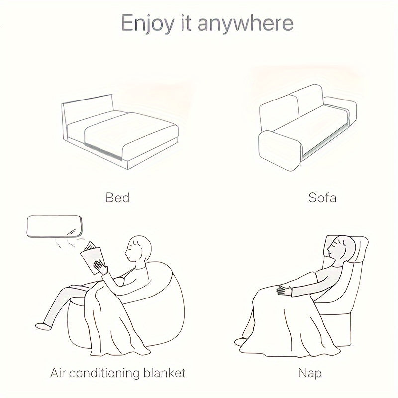 1 Thickened Warm Double-Layer Blanket Sofa Cover, Suitable for Camping and Travel, Office