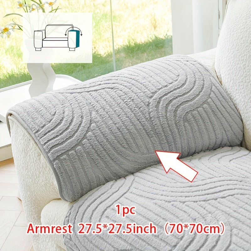 Single Thick Plush Cushion for Sofas, Featuring a Easy And Modern Design, Ideal for Year-Round Use, Providing Warmth During Winter, Made from Comfortable And Pet-Friendly Material, Serves As a Sofa Protector, And Is Suitable for Bedroom, Office