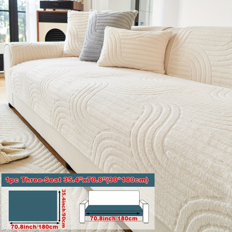 Single Thick Plush Cushion for Sofas, Featuring a Easy And Modern Design, Ideal for Year-Round Use, Providing Warmth During Winter, Made from Comfortable And Pet-Friendly Material, Serves As a Sofa Protector, And Is Suitable for Bedroom, Office