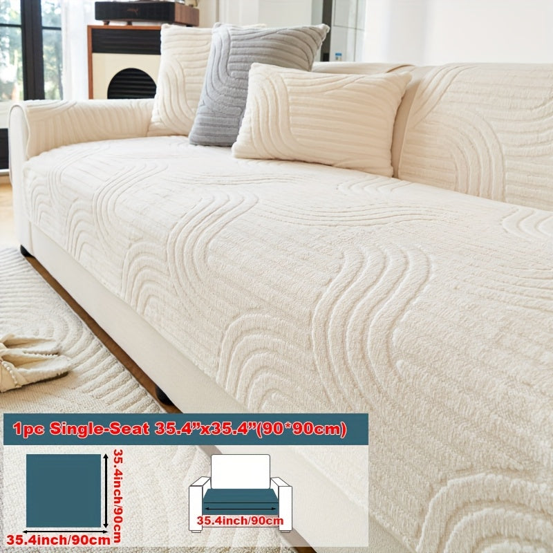 Single Thick Plush Cushion for Sofas, Featuring a Easy And Modern Design, Ideal for Year-Round Use, Providing Warmth During Winter, Made from Comfortable And Pet-Friendly Material, Serves As a Sofa Protector, And Is Suitable for Bedroom, Office
