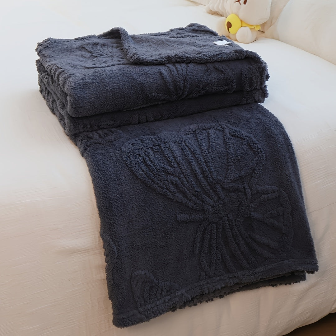 1pc 3D Butterfly Tufted Blanket, Spring And Summer Flannel Fleece Blanket, Bed, Lunch Nap, Couch, Air Conditioning & Office Blanket | Perfect Gift for Women, Men | Available All Seasons | Machine Washable