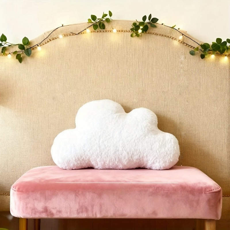 White Cloud-Shaped Decorative Cushion Pillow - Suitable for Christmas Bedspread & Sofa Accent, Machine Washable Cloud Pillow with Neutral, - or Decor, Cloud-Shaped Cushion for Modern Minimalist Style