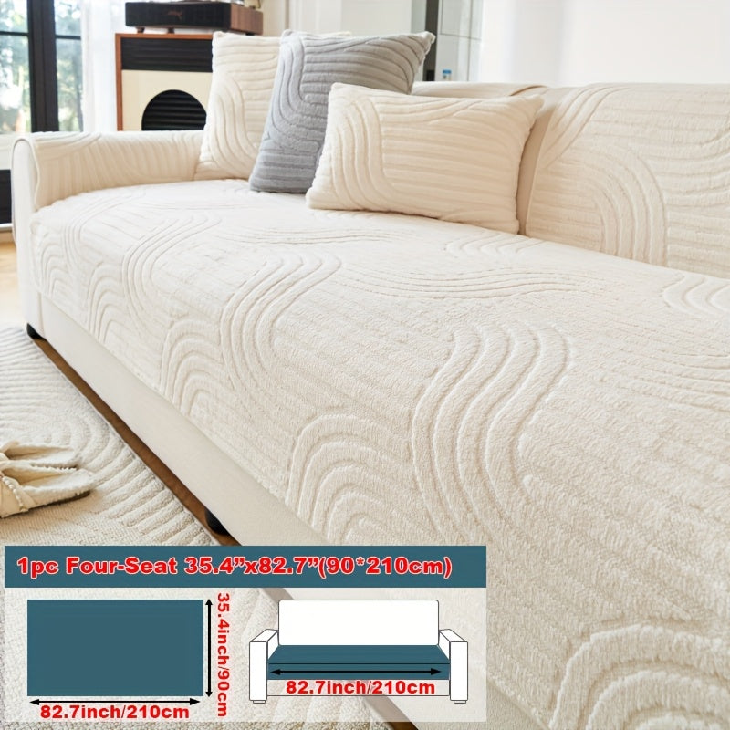 Single Thick Plush Cushion for Sofas, Featuring a Easy And Modern Design, Ideal for Year-Round Use, Providing Warmth During Winter, Made from Comfortable And Pet-Friendly Material, Serves As a Sofa Protector, And Is Suitable for Bedroom, Office