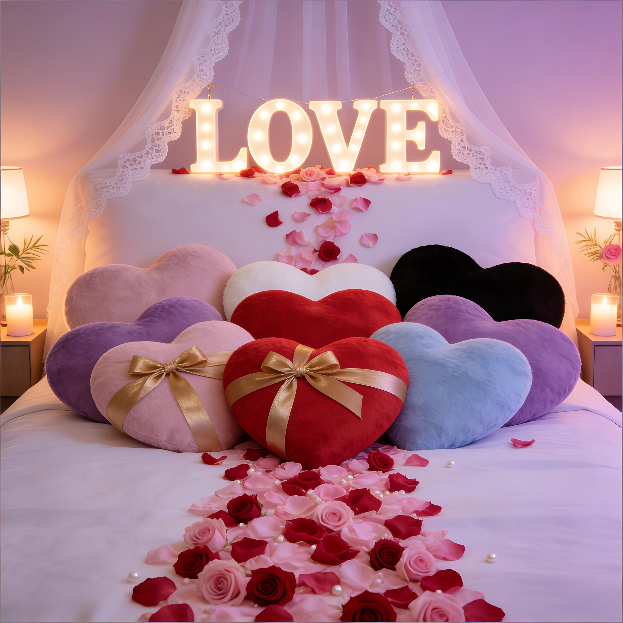 Soft Pink Heart-Shaped Faux Fleece Pillow | Machine Washable Polyester for Indoor, Ideal Valentine Day Gift for Both Men And Women