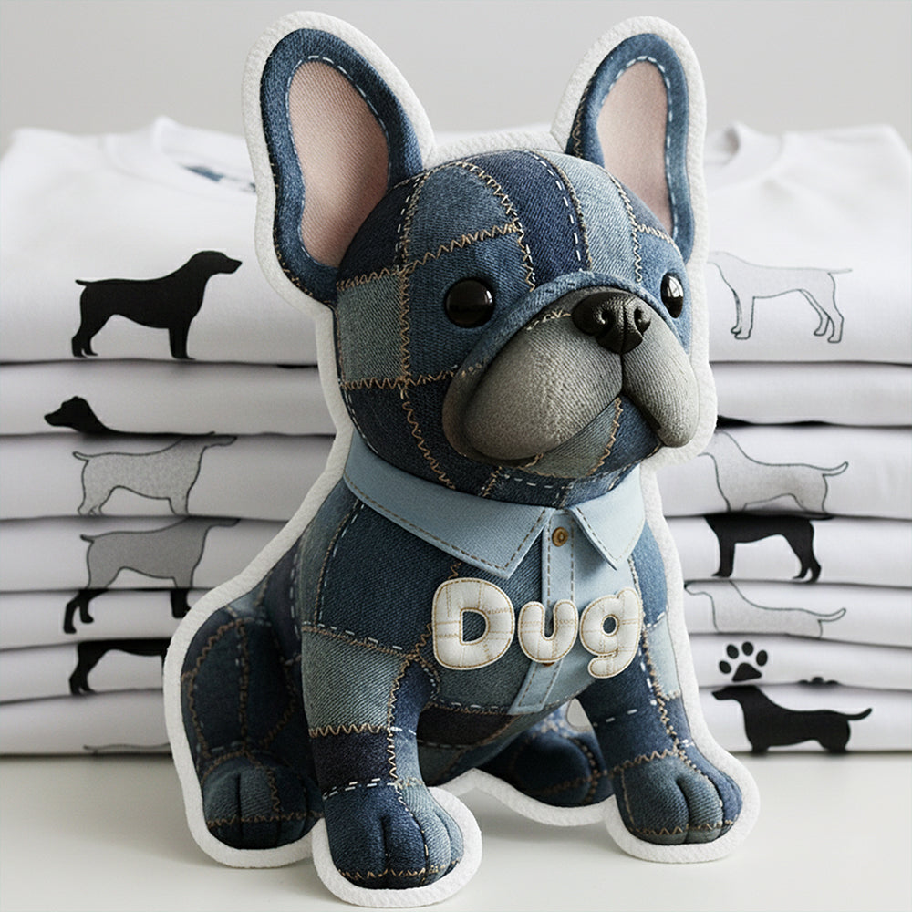 Cute Denim Dog Custom Shape Pillow - Personalized Gifts For Dog Lovers 01pgta021225