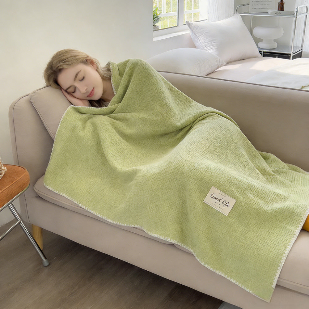 1pc\u002F 2pcs Double-Layer Waffle Fleece Blanket, Ultra Soft Skin-Friendly Cozy Warm Winter Throw, Fluffy Solid Color Blanket for Home