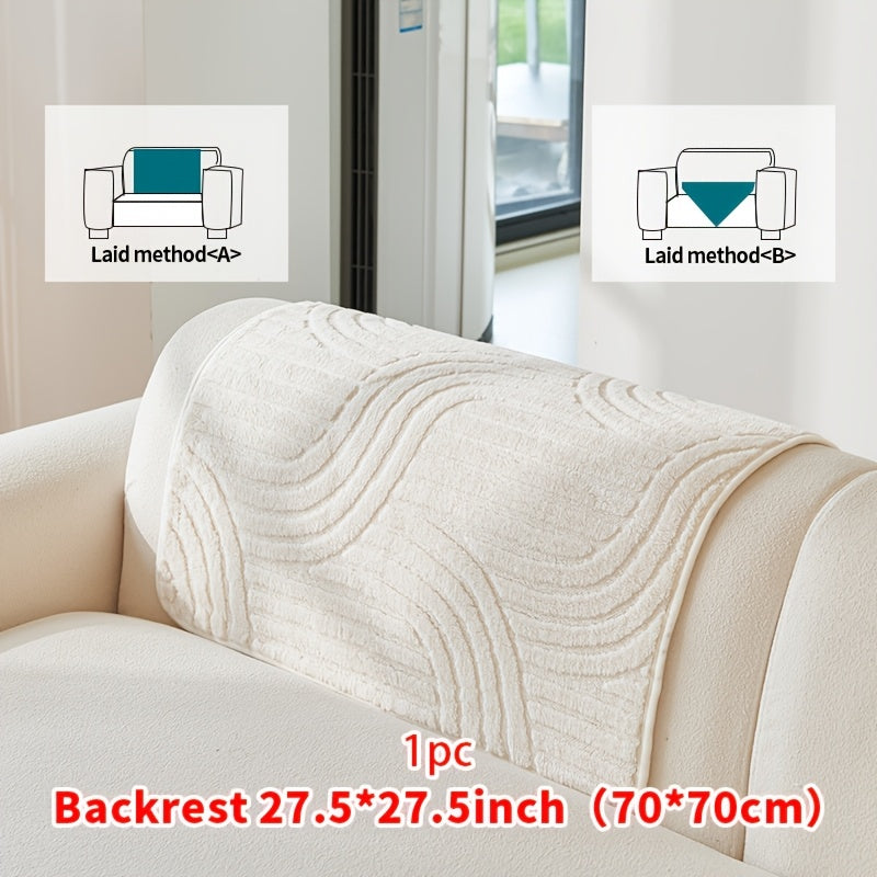 Single Thick Plush Cushion for Sofas, Featuring a Easy And Modern Design, Ideal for Year-Round Use, Providing Warmth During Winter, Made from Comfortable And Pet-Friendly Material, Serves As a Sofa Protector, And Is Suitable for Bedroom, Office