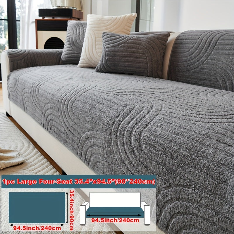 Single Thick Plush Cushion for Sofas, Featuring a Easy And Modern Design, Ideal for Year-Round Use, Providing Warmth During Winter, Made from Comfortable And Pet-Friendly Material, Serves As a Sofa Protector, And Is Suitable for Bedroom, Office