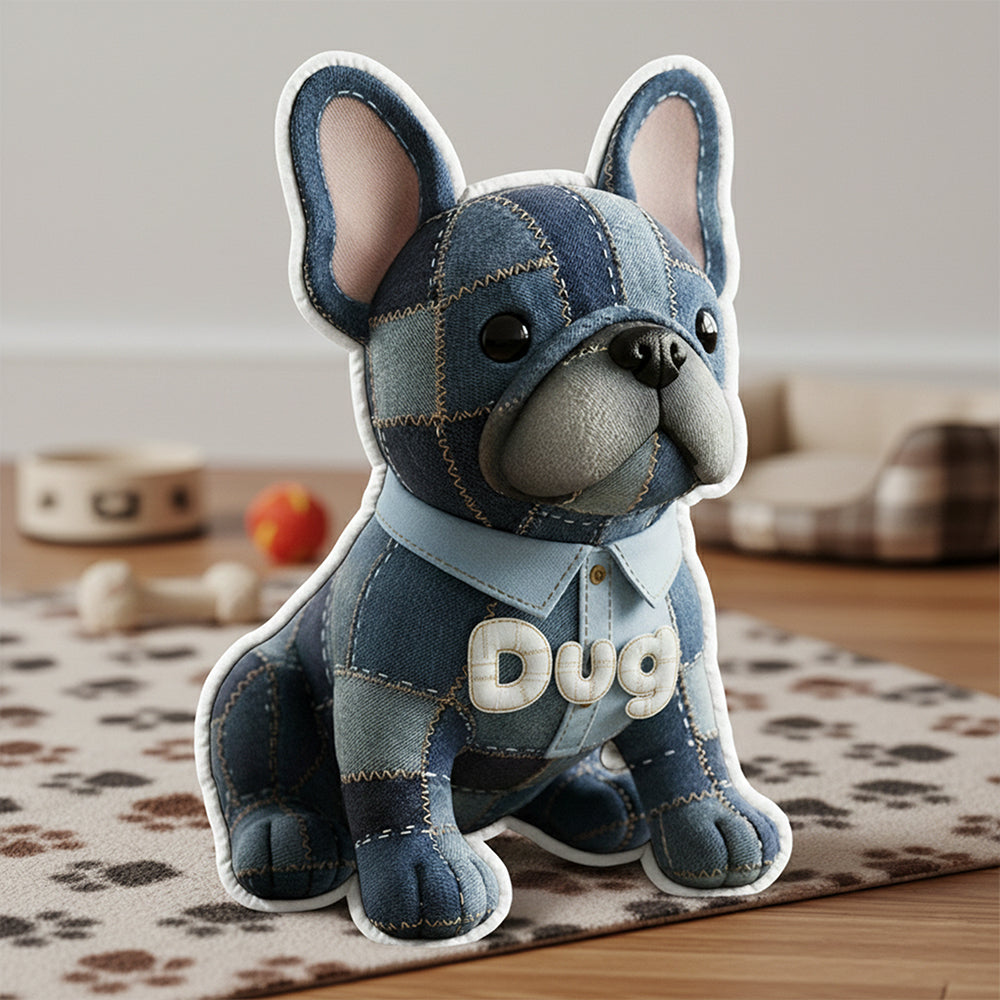 Cute Denim Dog Custom Shape Pillow - Personalized Gifts For Dog Lovers 01pgta021225