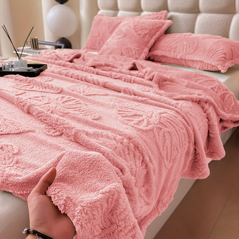 1pc 3D Butterfly Tufted Blanket, Spring And Summer Flannel Fleece Blanket, Bed, Lunch Nap, Couch, Air Conditioning & Office Blanket | Perfect Gift for Women, Men | Available All Seasons | Machine Washable