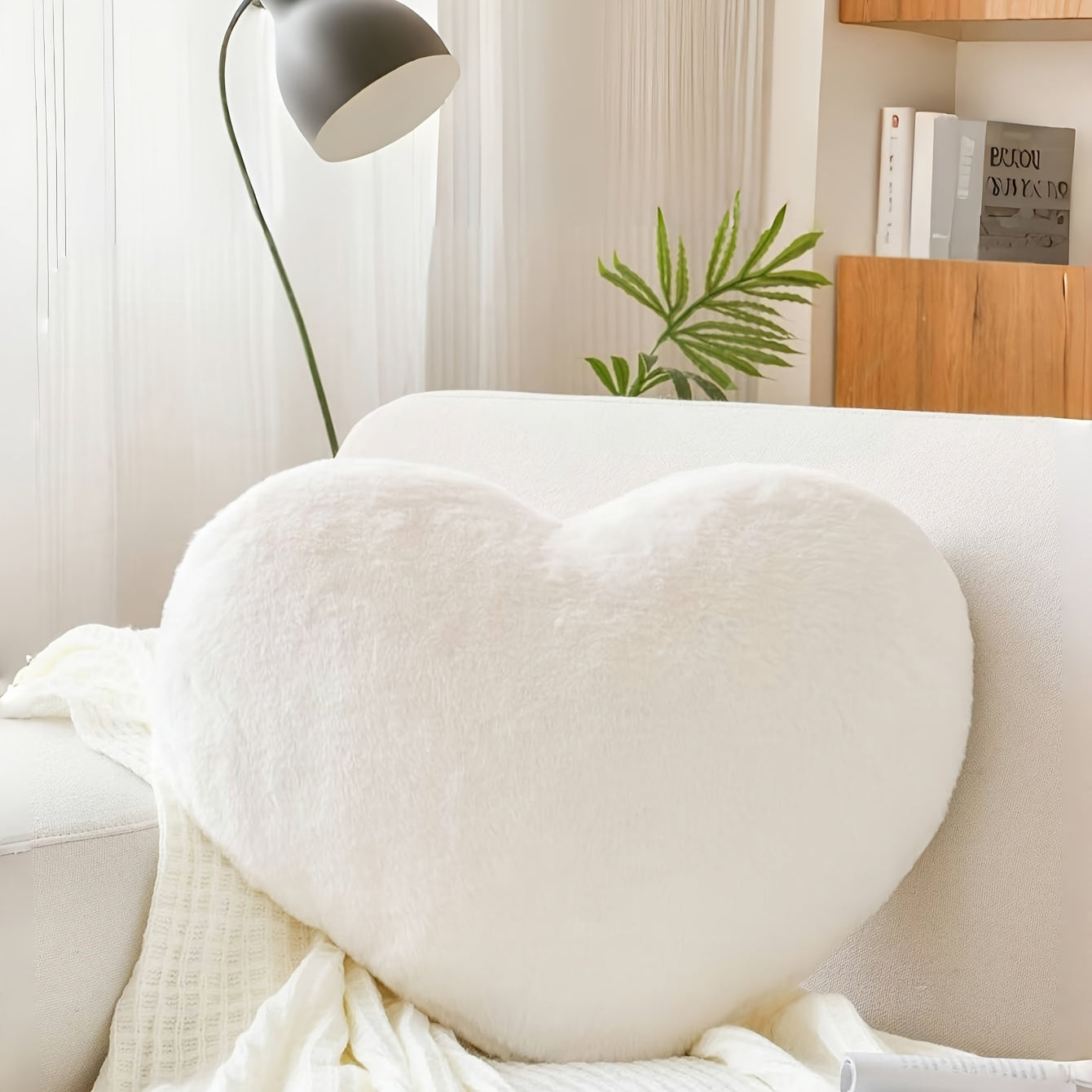 Soft Pink Heart-Shaped Faux Fleece Pillow | Machine Washable Polyester for Indoor, Ideal Valentine Day Gift for Both Men And Women