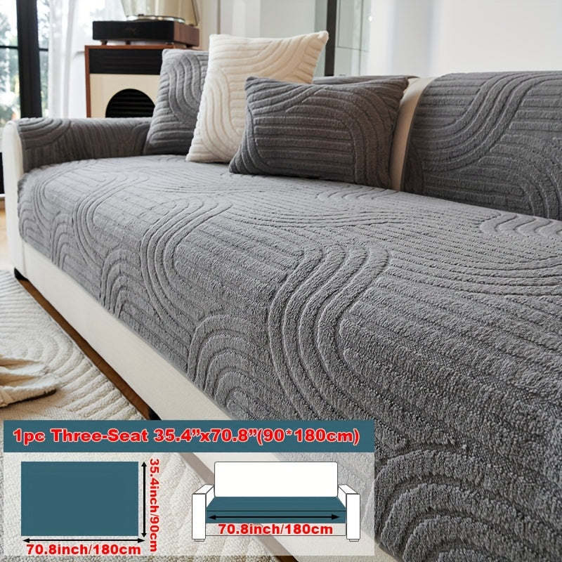 Single Thick Plush Cushion for Sofas, Featuring a Easy And Modern Design, Ideal for Year-Round Use, Providing Warmth During Winter, Made from Comfortable And Pet-Friendly Material, Serves As a Sofa Protector, And Is Suitable for Bedroom, Office