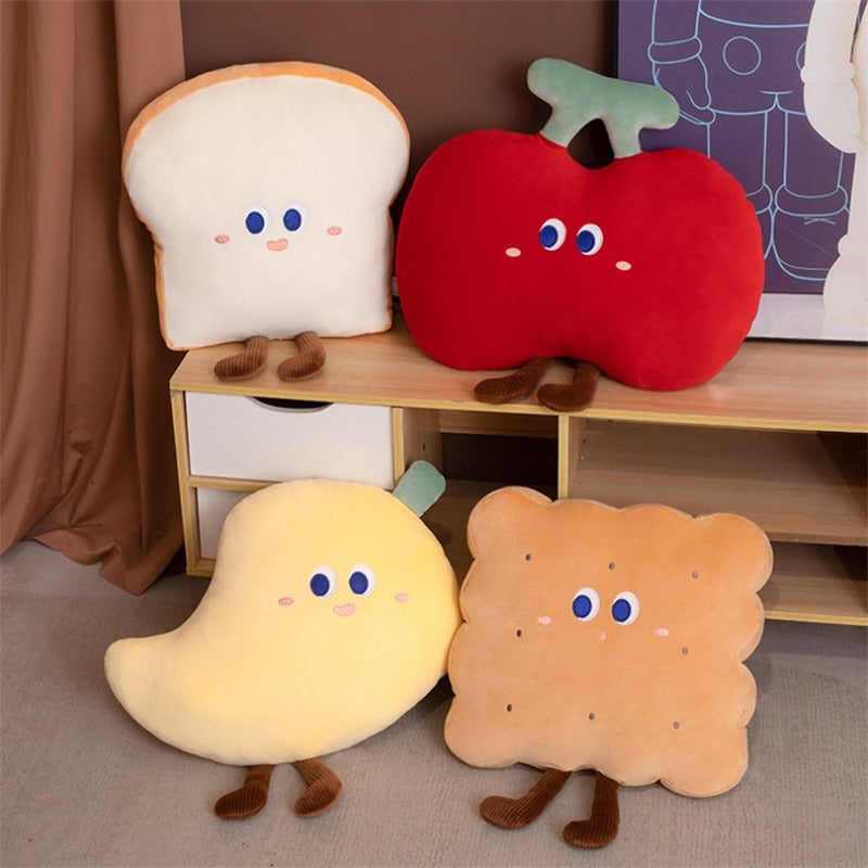 1pc Cute Food-Themed Pillow - Cherry, Mango, Bread & Cookie Doll Stuffed Bedspread Suitable for ' Room,, Themed Decor - Hand Wash Only, Multi-Style Options
