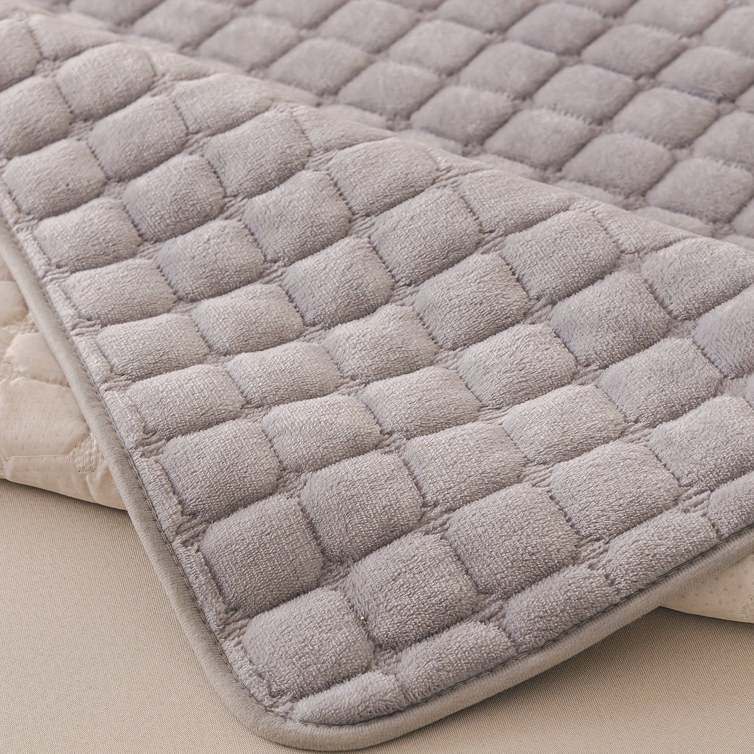 Flannel Sofa Cushion 2pcs Flannel Square Grid Sofa Cushion | Universal for All Seasons, Anti Slip Bottom, Suitable for L-shaped Noble Consort Combination Sofa Protection Decoration