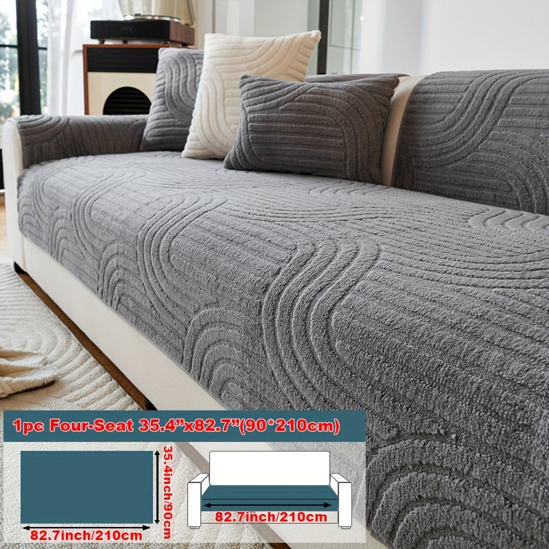 Single Thick Plush Cushion for Sofas, Featuring a Easy And Modern Design, Ideal for Year-Round Use, Providing Warmth During Winter, Made from Comfortable And Pet-Friendly Material, Serves As a Sofa Protector, And Is Suitable for Bedroom, Office