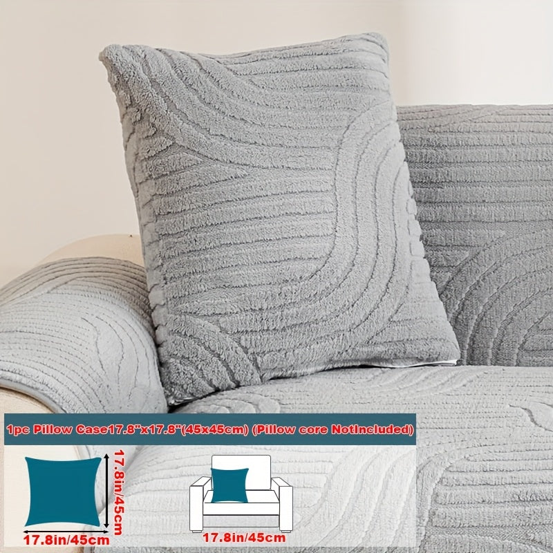 Single Thick Plush Cushion for Sofas, Featuring a Easy And Modern Design, Ideal for Year-Round Use, Providing Warmth During Winter, Made from Comfortable And Pet-Friendly Material, Serves As a Sofa Protector, And Is Suitable for Bedroom, Office