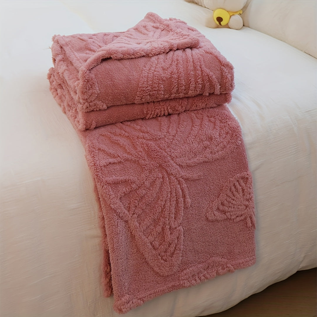 1pc 3D Butterfly Tufted Blanket, Spring And Summer Flannel Fleece Blanket, Bed, Lunch Nap, Couch, Air Conditioning & Office Blanket | Perfect Gift for Women, Men | Available All Seasons | Machine Washable