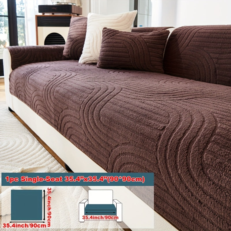 Single Thick Plush Cushion for Sofas, Featuring a Easy And Modern Design, Ideal for Year-Round Use, Providing Warmth During Winter, Made from Comfortable And Pet-Friendly Material, Serves As a Sofa Protector, And Is Suitable for Bedroom, Office