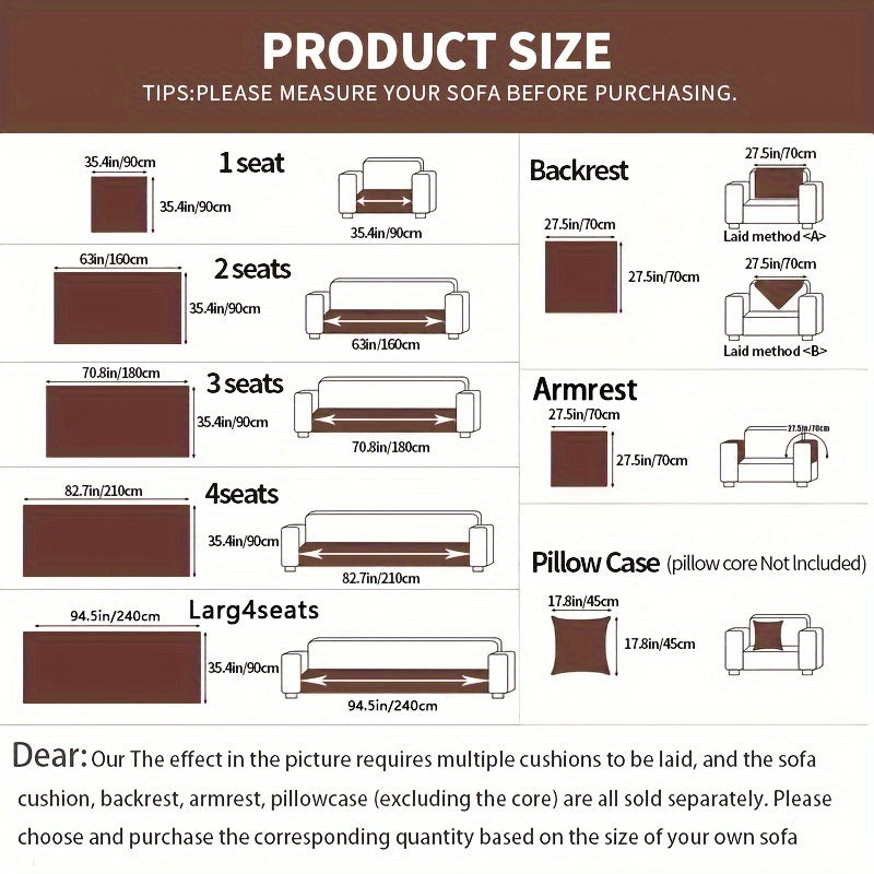 Single Thick Plush Cushion for Sofas, Featuring a Easy And Modern Design, Ideal for Year-Round Use, Providing Warmth During Winter, Made from Comfortable And Pet-Friendly Material, Serves As a Sofa Protector, And Is Suitable for Bedroom, Office